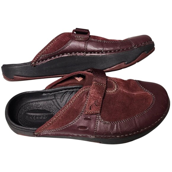 Earth Shoe Exer-Clog Leather Merlot Size 7B - Picture 1 of 7